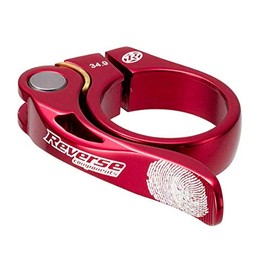 Reverse Long Life Seat Post Clamp with Quick Release 34.9 mm Red