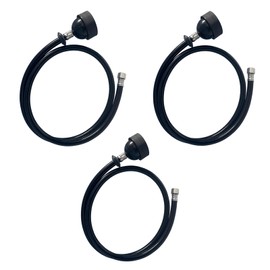 3 Pcs Shampoo Bowl Hose and Sprayer, Salon Spray Head and Rubber Hose Attachment for Shampoo Bowl Faucet Vacuum Breaker, Salon Sink Replacement, Barber Shop, Spa, 1/4" Thread