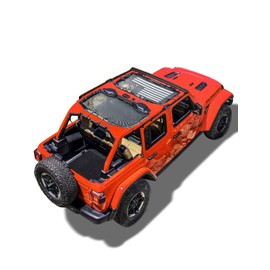 Savadicar Mesh Shade Top, Roof Sunshade Cover for 2018-2023 Jeep Wrangler JL JLU 4XE 4 Door, UV Protection & Heat Reduction for Enhanced Comfort on The Road, Durable Polyester, American Flag, Black