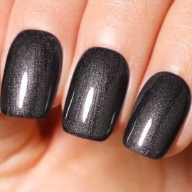 Ozzeal Pearl Gel Polish, 0.5 Fl Oz Black Glitter Pearl Gel Nail Polish Sparkle Shimmer Fall Winter for Art DIY Manicure Soak off LED UV