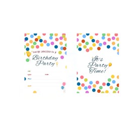 16 Pack Birthday Party Invitation Cards with Envelopes, Perfect for Kids, Adults, and All Celebrations, 4.72 x 6.69 Inches (Polka Dots)