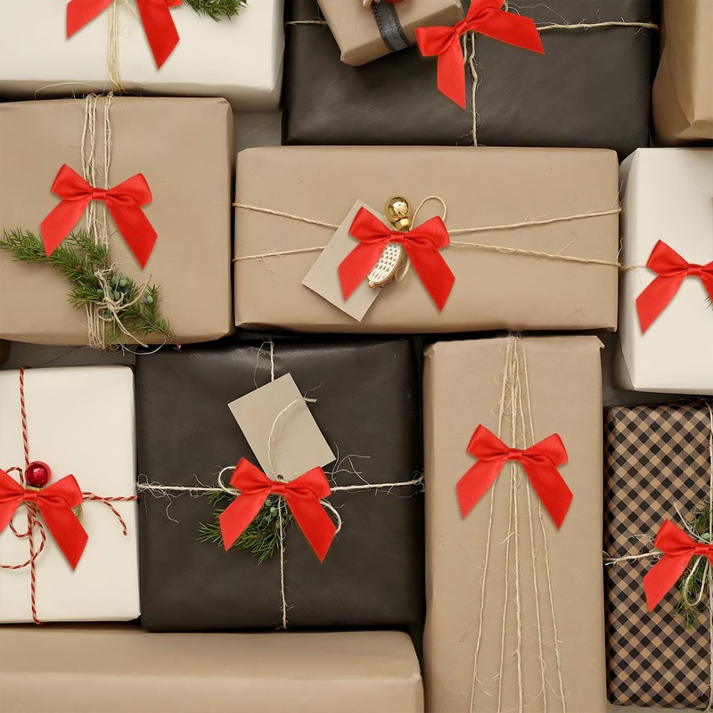 GEBETTER 48 pcs Small Red Rows Christmas 5cm Red Polyester