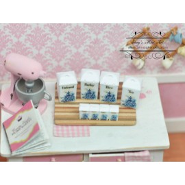 SMA 1:12 Dollhouse Miniature Delft Canister Set AZ CB0154