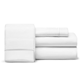 RajlinenLLC Giza Cotton Sheets Queen Size Giza Sheets –Giza Cotton Bed Sheet Set Giza Cotton Sheet Set (4 Pcs) Giza Sheets Set- Fits Mattress 18'' Deep Pocket Giza Sheets White Solid