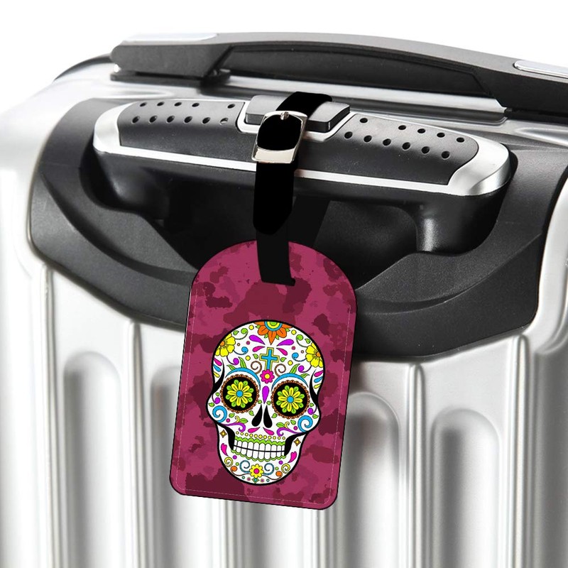 Nicokee Sugar Skull Suitcase Bag ID Luggage Tag Set Bag