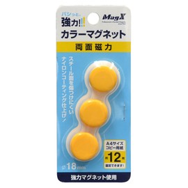 マグエックス カラーマグネット黄3P MFCM183PY