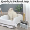kathson 2 Pack Metal Cat Litter Scoop with Holder, Large