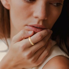 RANDES Cubic Zirconia Gold Band Ring 925 Sterling Silver CZ Lab Diamond Ring Eternity Wedding Band Rings for Women Size 9