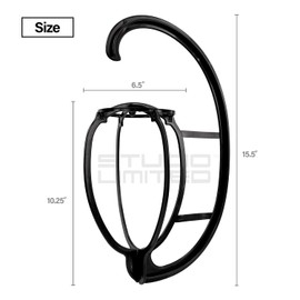 STUDIO LIMITED (3 Packs Portable Wig and Hat Hanger with Durable Stand and Tool Holder (Black)