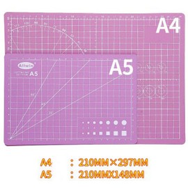 BE-TOOL Cutting Mat A5 PVC Self Healing Cutting Mat Craft Mat for Sewing Quilting Crafts (Pink)