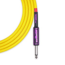 Samgool 20ft Guitar Cable, 1/4 Inch Straight/Straight Instrument Cable, Electric Guitar Cord Guitar Amp Cord for Bass Guitar Amp and Instruments (CC Yellow Braided)