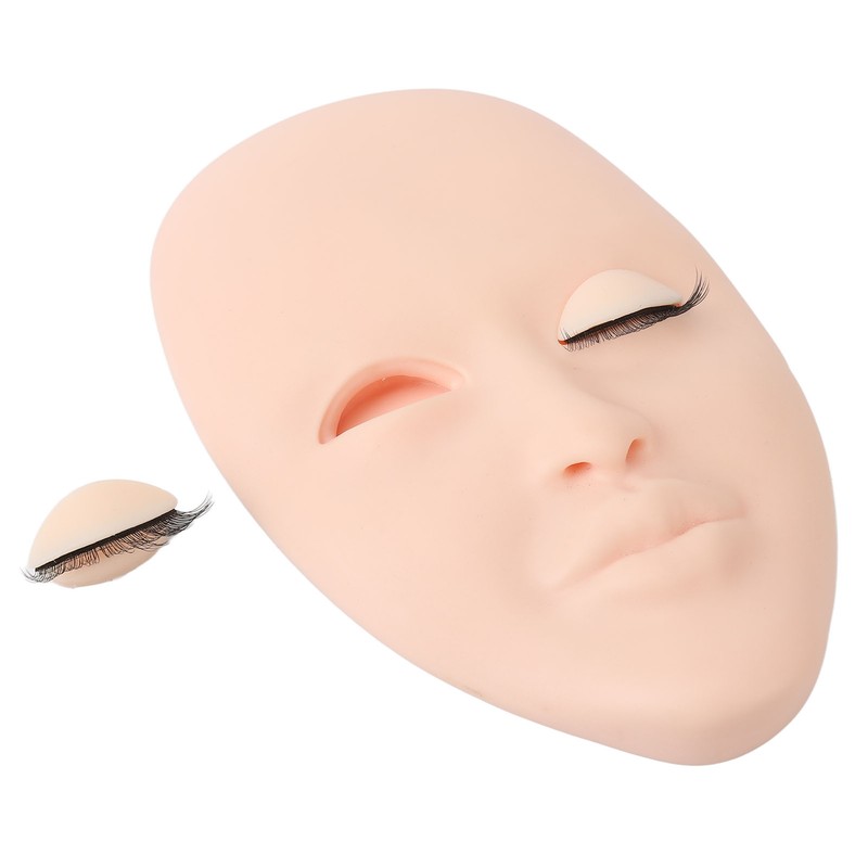 3pcs Lash Mannequin Head Double Layers Realistic Training 3D Rubber