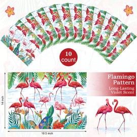 10 Sheets Drawer Liners for Dresser Scented Drawer Liners Drawer Paper Liner Non Adhesive Scented Liners for Drawers Fragrant Drawer Liners for Home Shelf Closet (Flamingo, Violet Scent)