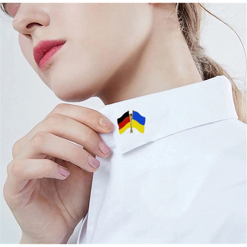 Germany-Ukraine Friendship Pin Flags Pin Germany and Ukrainian Flag Lapel