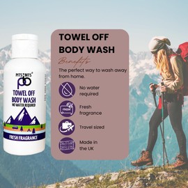 Pits And Bits Rinse Free Body Wash, Fresh Fragrance, No Additional Water Or Rinsing Required 100ml