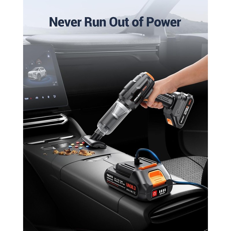 SEALIGHT Handheld Car Vacuum Wireless, Handheld Vacuum Cleaner with 21000pa
