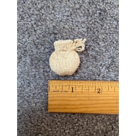 Wimpole Street Creations natural/tan round bag 1.25" x 1.25"