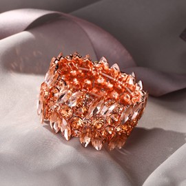 EVER FAITH Women's Stretch Bracelet Marquise Crystal Art Deco Bracelet for Wedding Party Clear Silver Tone, Crystal