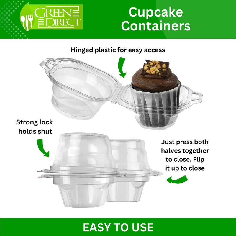 Green Direct Clear Stackable Cupcake Boxes Disposable Individual Cupcake Containers