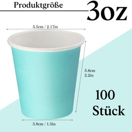 Pack of 100 3 oz Paper Cups, Disposable Cups, Paper Cups, Tea Cups, Coffee Cups, Camping Cups for Drinks, Bathroom Mouthwater Cups, Paper Party Cups for Hot and Cold Drinks (Blue)