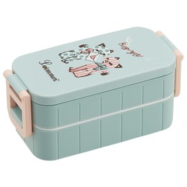 Skater YZW3AG-A Lunch Box, Swimmer Cat, 20.3 fl oz (600 ml), Antibacterial, 2-Tier, For Women, Made in Japan