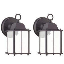 WISBEAM Outdoor LED Wall Lantern, Wall Sconce as Porch Lighting Fixture, Dimmable 10W 800 Lumen, 5000K Daylight White, Aluminum Housing Plus Glass, Wet Location Rated, ETL Qualified, 2-Pack