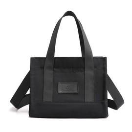 Getrays Women's Tote Bag, Solid Color, Nylon, Crossbody Bag, Zipper Included, Casual Handbag, Small Satchel Bag, Lady, Shoulder Bag, For School, Shopping, Travel, Work, Commuting to School, Black