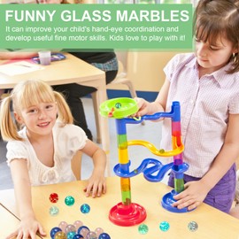 Benaton Pack of 20 Colourful Marbles Glass, Children's 16 mm Small Glass Marbles, 10 Colours Marbles, Luminous Marbles Glass, Glow in the Dark Glass Marbles, Decorative Bowls Marble Game Glass, Marble