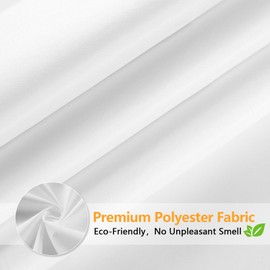 Seenus 36 x 72 inch Waterproof Fabric Shower Curtain Liner for Single Stall, Washable Cloth Shower Liner with 2 Large Magnets, Narrow Bathroom Shower Curtain White with 6 Hooks