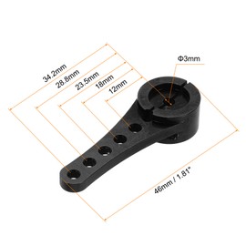 MECCANIXITY 2 Pcs Aluminum Servo Horn Long 25T Steering Arm 46mm Length Black Suitable for DIY RC Car/Boat/AirplanesBoat Model Accessories with M2.5 Screws