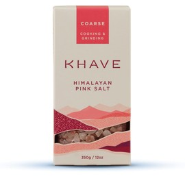KHĀVE® All Natural Pure Pink Himalayan Salt - Highest Grade 12oz/350g Coarse Grain Salt for Cooking, Seasoning, Dry Rub for Smoking, Brine, Grinder refill.