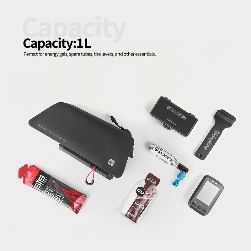Rhinowalk Bike Top Tube Bag, Quick-Release System, Waterproof 600D TPU