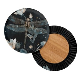 Wanyint Dragonfly Print 2 Pack Bar Stool Seat Covers Stretch Round Chair Covers for 14-16 Inch Chair Fashion Vanity Seat Cushion Saddle Slipcovers