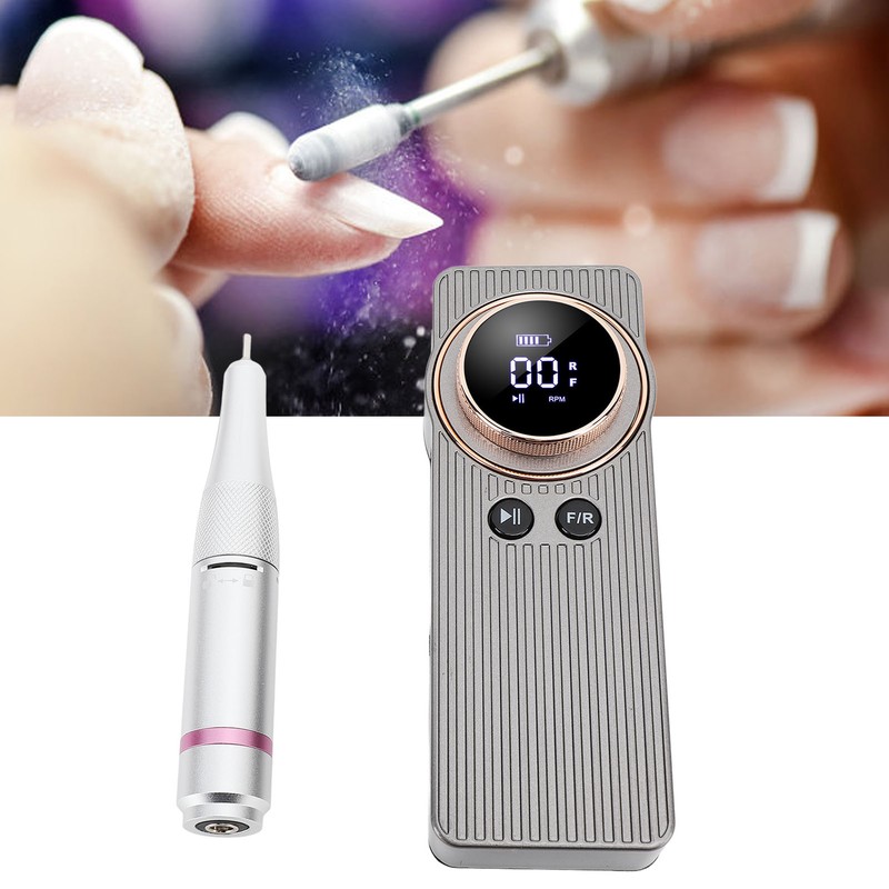 Nail Drill Machine Portable High Speed 35000RPM Rechargeable Nail Art