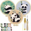 3 Sets Punch Needle Kits, Panda Punch Embroidery Kits for
