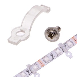 VIPMOON 100pcs Mounting Brackets Clips for 10mm Wide IP65 Waterproof 5050 LED Strip Light, Screws Included