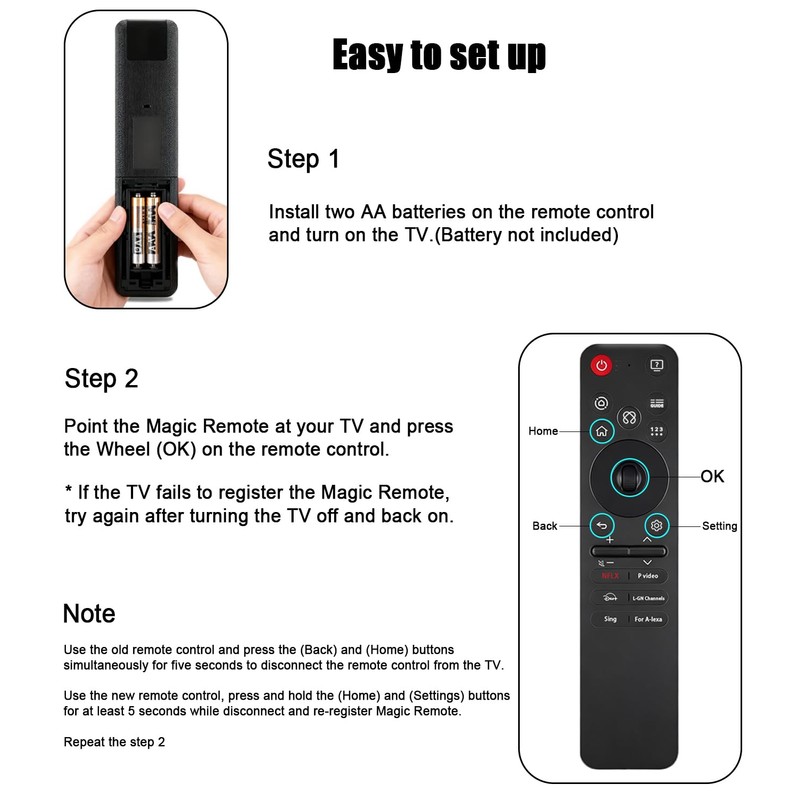 Replacement for LG MR25GA Magic Remote – Universal Voice Remote