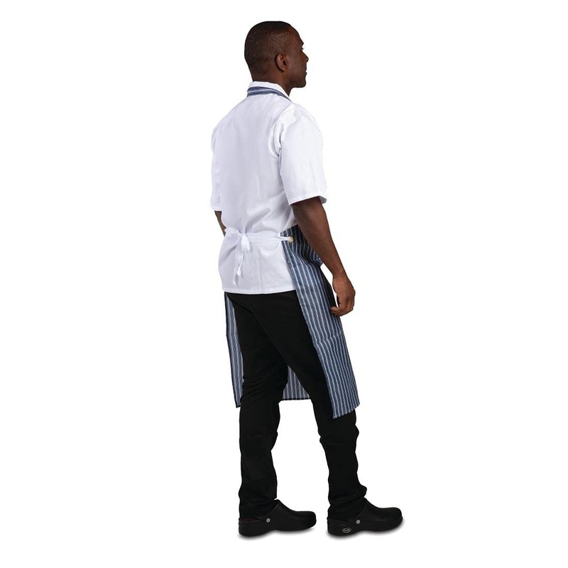 Whites Chefs Apparel Waterproof Bib Apron Nylon Blue And White