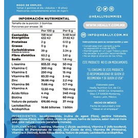 Multivitamínico Heally para Hombre, 72 Gomitas, Sabor Mora Azul, Con Omega-3, Vitaminas A, B, C y E, L-Teanina y Probióticos | 100% Natural, Sin Azúcar y Sin Gluten | 36 días de duración