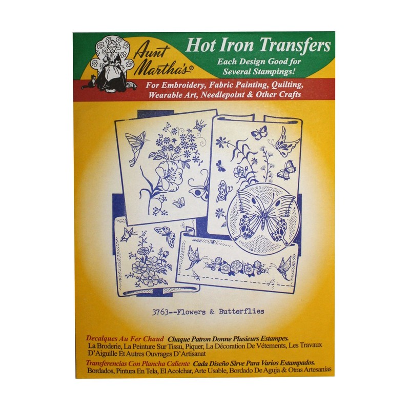 Aunt Martha's Iron On Transfer Patterns for Stitching, Embroidery or