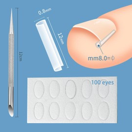 27Pcs Ingrown Toenail Corrector Set, 2-in-1 Cuticle Sticks, Stainless Steel Cuticle Pusher Tool with 5 Sheet, Pain-Free Toenail Straightener, Pedicure Nail Art Care for Fingernails Toenails Manicure