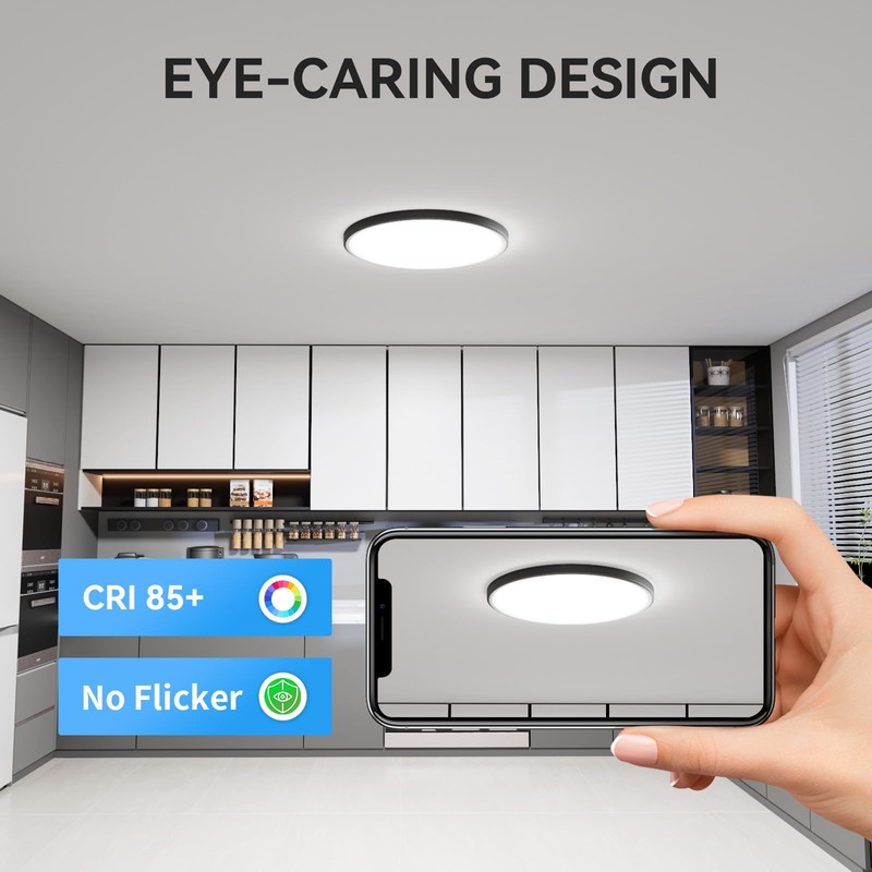 WKONCLDY 3200lm LED Flush Mount Ceiling Light, Super Slim 12