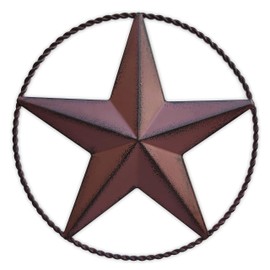 JoyEvy 9.5" Red Barn Star Wall Decor, Metal Stars for Outside or Inside of House, Iron Texas Stars Rustic Vintage Western Country Home Farmhouse Wall Art Decorations