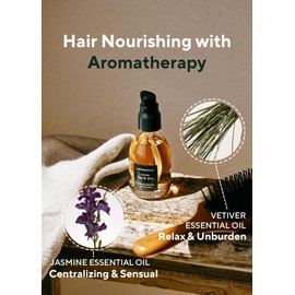 AROMATICA Ritual Jasmine & Vetiver Hair Oil 50ml / 1.6 fl. oz - Nourishing Silicone-Free Oil for Damaged frizzy Hair with Pure Fragrance