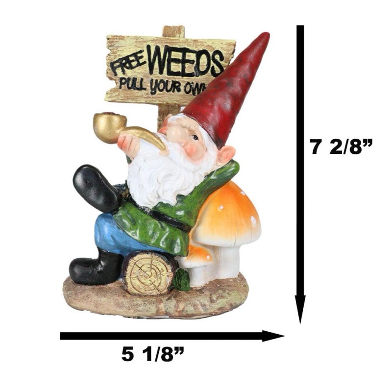 Mr Gnome Grandpa Smoking Pipe By Toadstool Mushrooms And Free