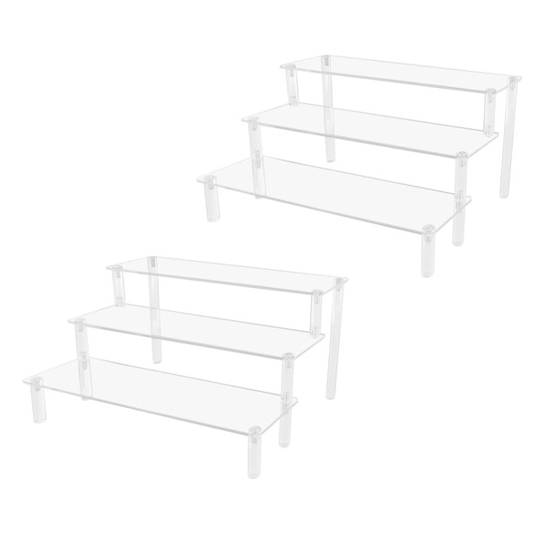 WDONAY 2 Pack Acrylic Shelves Clear Display Stand Riser Dessert