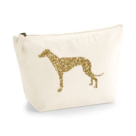 Greyhound Make Up Bag, Organic Cosmetic Bag, Greyhound Gift, Gift for Greyhound Lover, Greyhound Mum