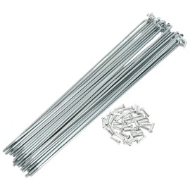 TUCKBOLD Bicycle Spokes Bike Wheel Spokes Silver Tone Nipple 1 Set 14G 195mm Length Carbon Steel Galvanized