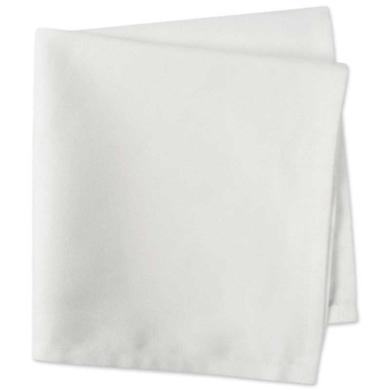 DII Wrinkle Resistant 20x20 Polyester Napkin, Pack of 6, White