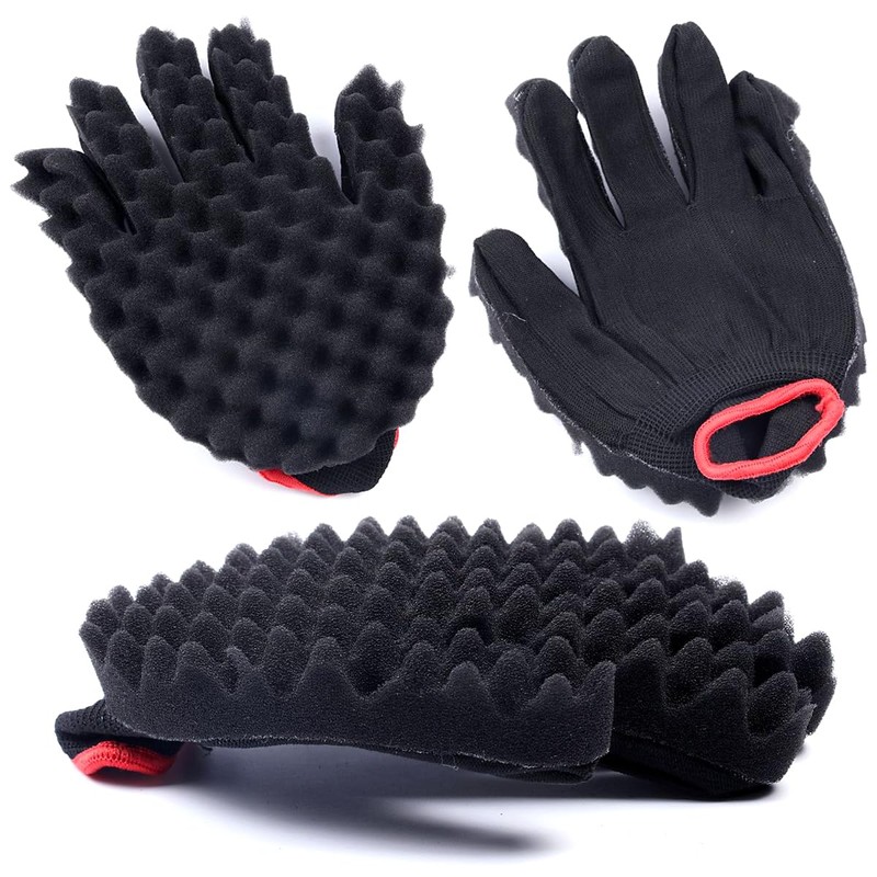 ARJDXDP 3 Set Haarbürste Schwamm, große Löcher Afro Curl Schwamm,
